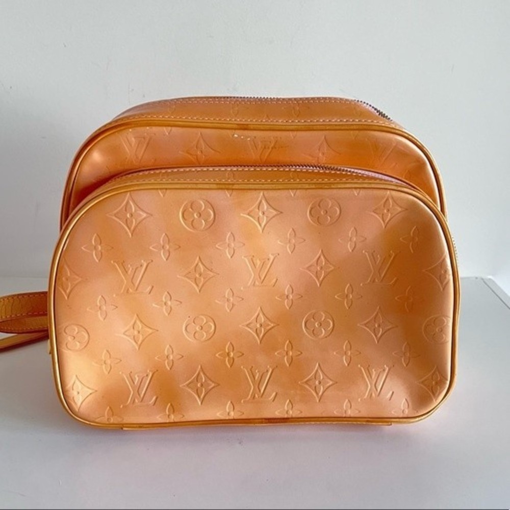 Louis Vuitton LV Backpack Bag  Orange Vernis Authentic